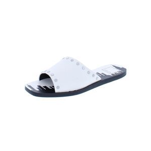 DOLCE VITA Womens White Empire Square Toe Slip On Slide Sandals Shoes 8.5 M